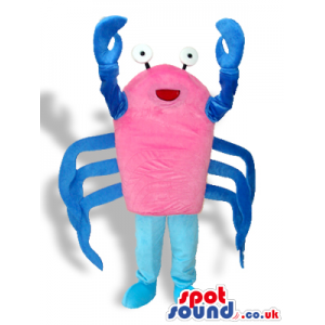 Customizable Pink And Blue Crab Sea Animal Plush Mascot -