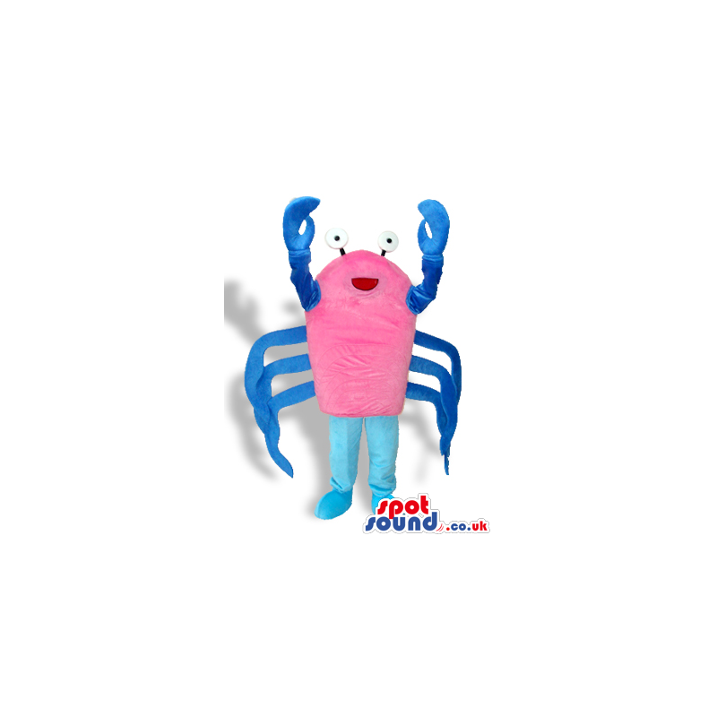 Customizable Pink And Blue Crab Sea Animal Plush Mascot -