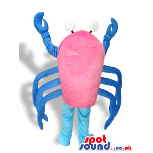 Customizable Pink And Blue Crab Sea Animal Plush Mascot -