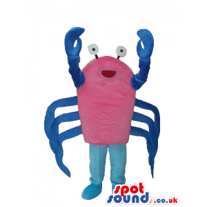 Customizable Pink And Blue Crab Sea Animal Plush Mascot -