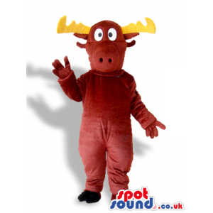 Customizable Plain Dark Brown Reindeer Animal Plush Mascot -