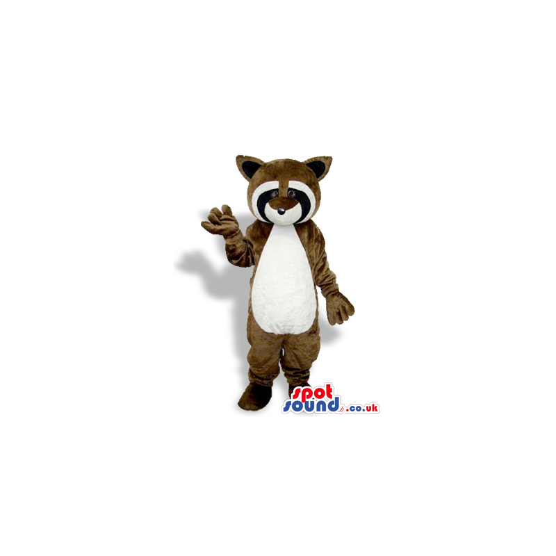 Brown Raccoon Animal Plush Mascot With A White Belly - Custom