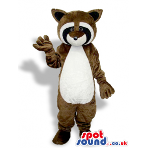 Brown Raccoon Animal Plush Mascot With A White Belly - Custom