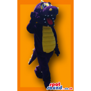 Purple Dragon Animal Plush Mascot With A Yellow Belly - Custom