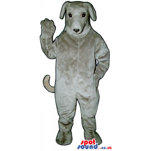 All Grey Dog Plush Animal Pet Mascot With Bent Ears - Custom