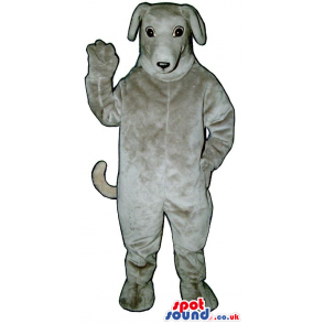 All Grey Dog Plush Animal Pet Mascot With Bent Ears - Custom