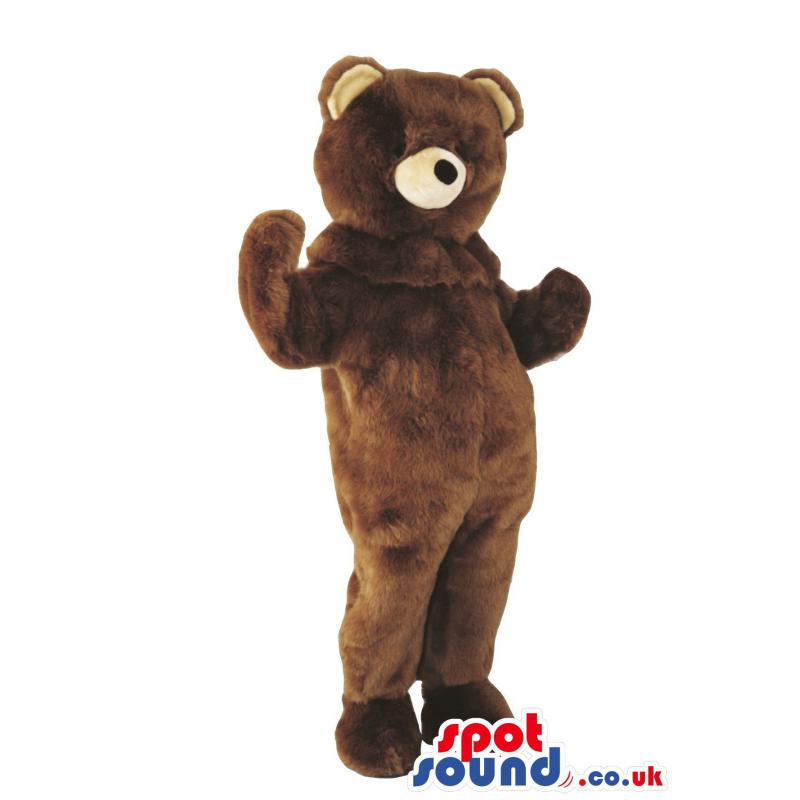 Brown bear mascot standing with his hands wide open - Custom