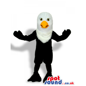 Customizable Cute All Black And White Eagle Bird Plush Mascot -