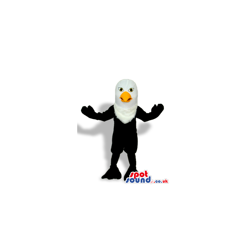 Customizable Cute All Black And White Eagle Bird Plush Mascot -