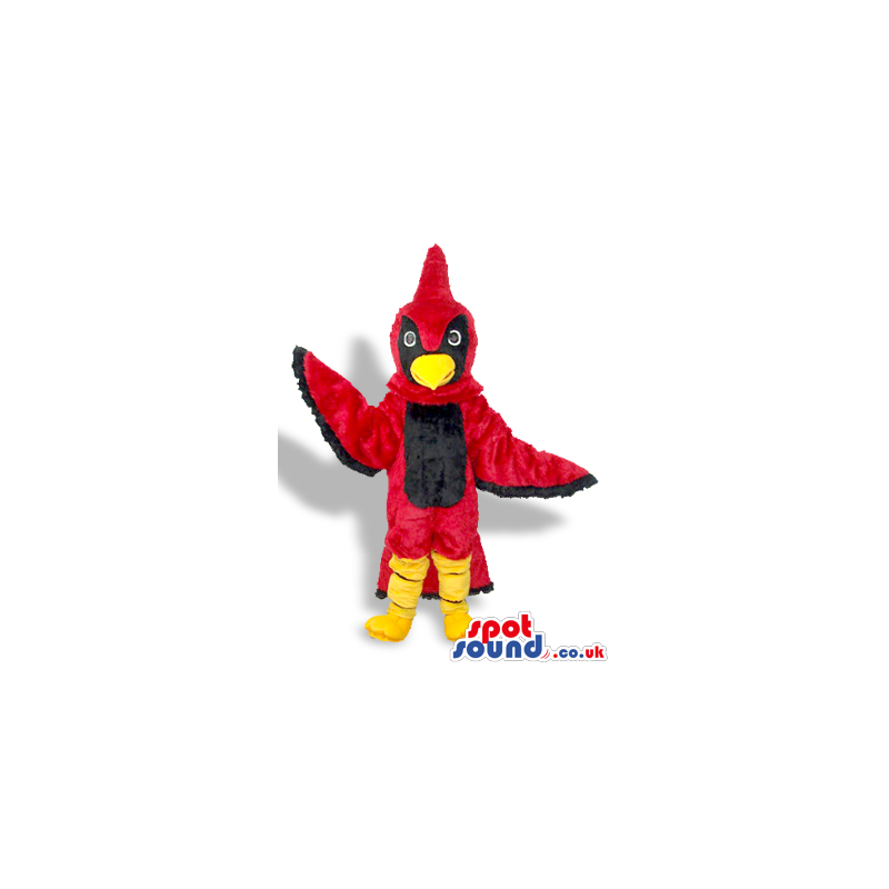 Red And Black Bird Plush Mascot With A Pointy Head - Custom