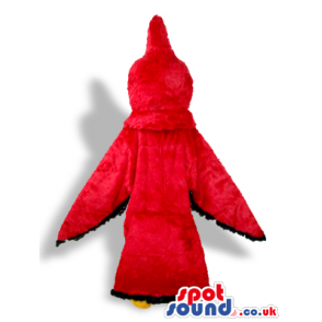 Red And Black Bird Plush Mascot With A Pointy Head - Custom