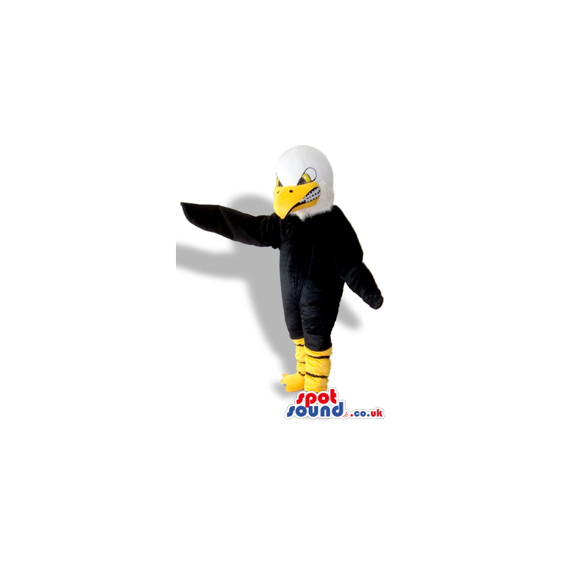 Angry Black And White American Eagle Bird Plush Mascot - Custom