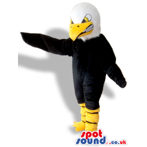 Angry Black And White American Eagle Bird Plush Mascot - Custom