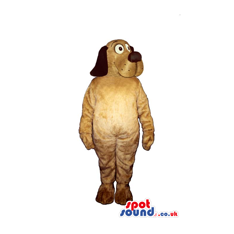 Customizable Brown Dog Plush Mascot With Long Black Ears -