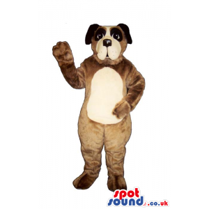 Brown Dog Plush Mascot With A Beige Belly And Face - Custom