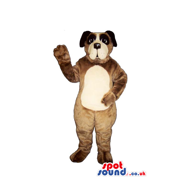 Brown Dog Plush Mascot With A Beige Belly And Face - Custom