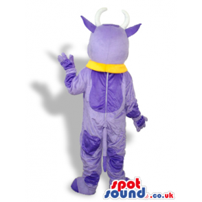 Purple Cow Animal Plush Mascot With A Yellow Collar - Custom