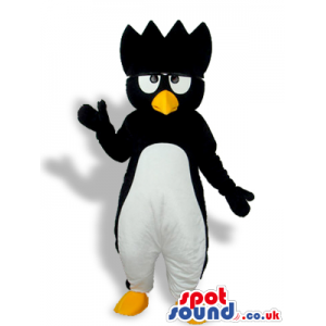 Cartoon Character Penguin Mascot With A Spiky Head - Custom