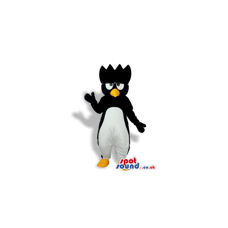 Cartoon Character Penguin Mascot With A Spiky Head - Custom