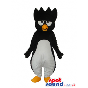 Cartoon Character Penguin Mascot With A Spiky Head - Custom