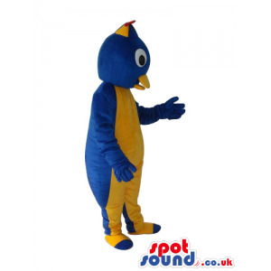Blue And Yellow Penguin Plush Mascot With A Helicopter Hat -