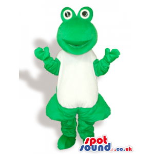 Customizable Green Frog Plush Mascot With A White Body - Custom