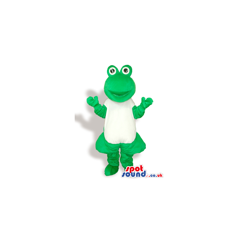 Customizable Green Frog Plush Mascot With A White Body - Custom
