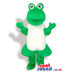 Customizable Green Frog Plush Mascot With A White Body - Custom