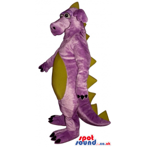 Purple Dragon Plush Mascot With A Beige Belly And Spikes -