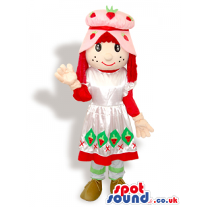 Strawberry Shortcake Girl Classic Cartoon Character Mascot -