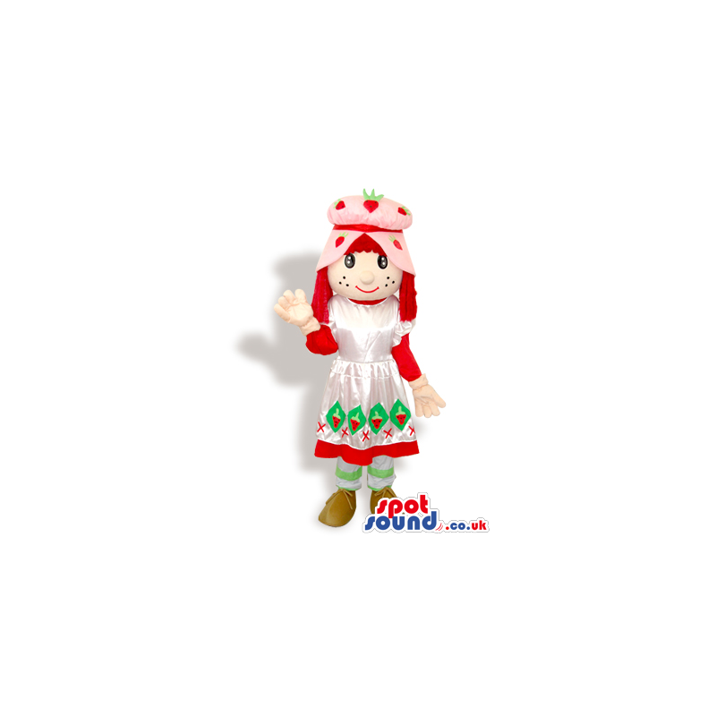 Strawberry Shortcake Girl Classic Cartoon Character Mascot -
