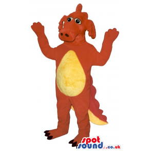 Customizable Red Dragon Plush Mascot With A Yellow Belly -