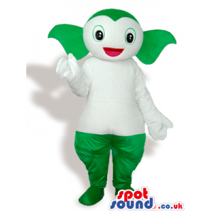 Customizable Green Plush Alien Mascot With A White Body -