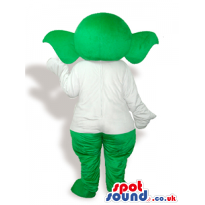 Customizable Green Plush Alien Mascot With A White Body -