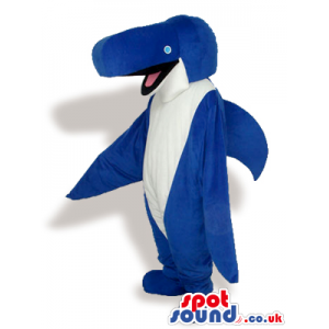 Customizable Cute Blue And White Dolphin Plush Mascot - Custom