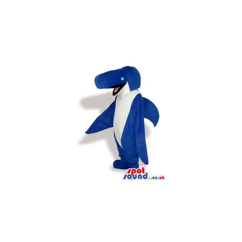 Customizable Cute Blue And White Dolphin Plush Mascot - Custom