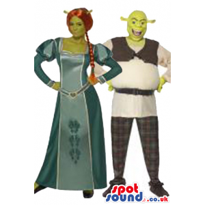 Couple Costume Shrek And Fiona Character Adult Size Costumes -