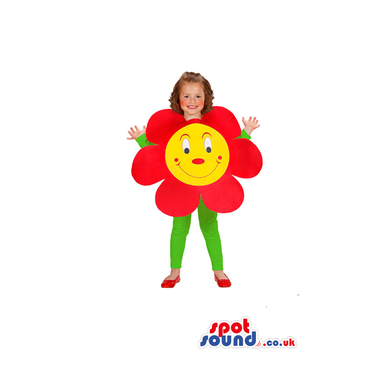 Funny Cute Red Flower Children Size Disguise With A Face -