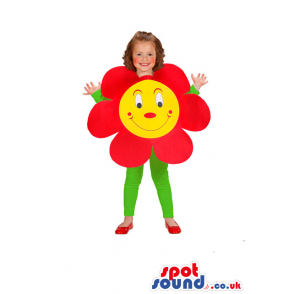 Funny Cute Red Flower Children Size Disguise With A Face -