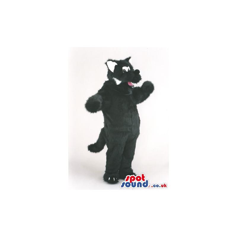 Professional Black dog adult mascot with cute pose - Custom