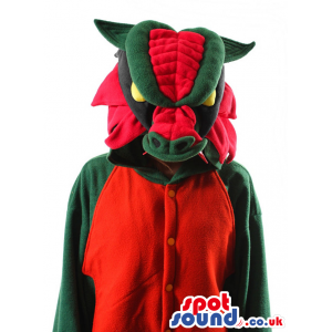Red And Green Dragon Plush Mascot Or Adult Costume - Custom