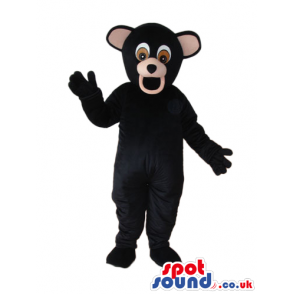 All Black Bear Animal Plush Mascot With A Round Ears - Custom