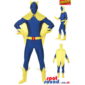 Cool Yellow And Blue Super Hero Plush Mascot Disguise - Custom