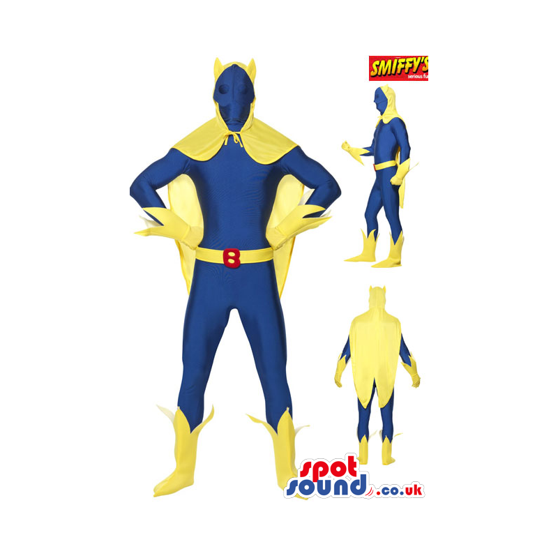 Cool Yellow And Blue Super Hero Plush Mascot Disguise - Custom