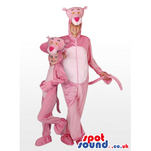 Two Original Pink Panther Character Plush Couple Costumes -