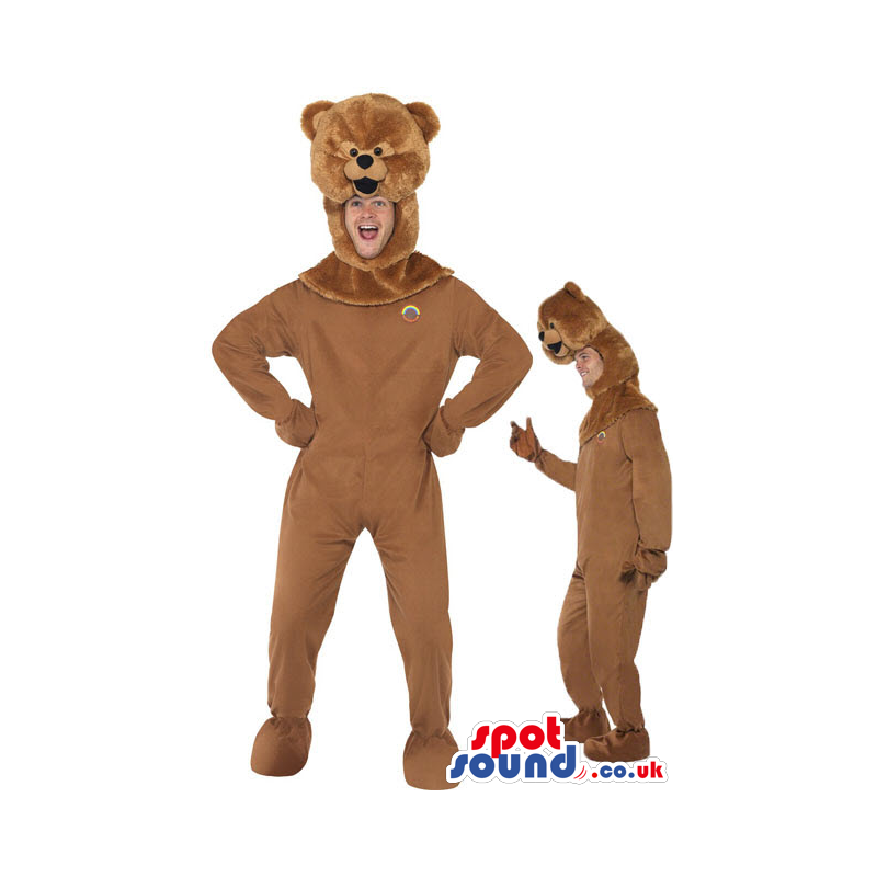 Cute All Brown Teddy Bear Plush Adult Size Costume - Custom