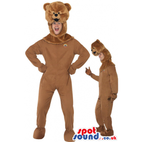 Cute All Brown Teddy Bear Plush Adult Size Costume - Custom