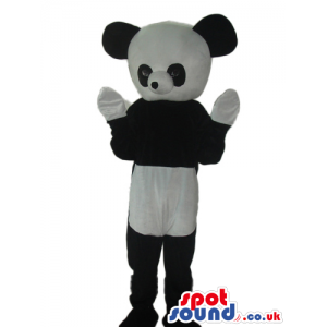 Cute Panda Bear Plush Mascot With Big Round Head And White Paws