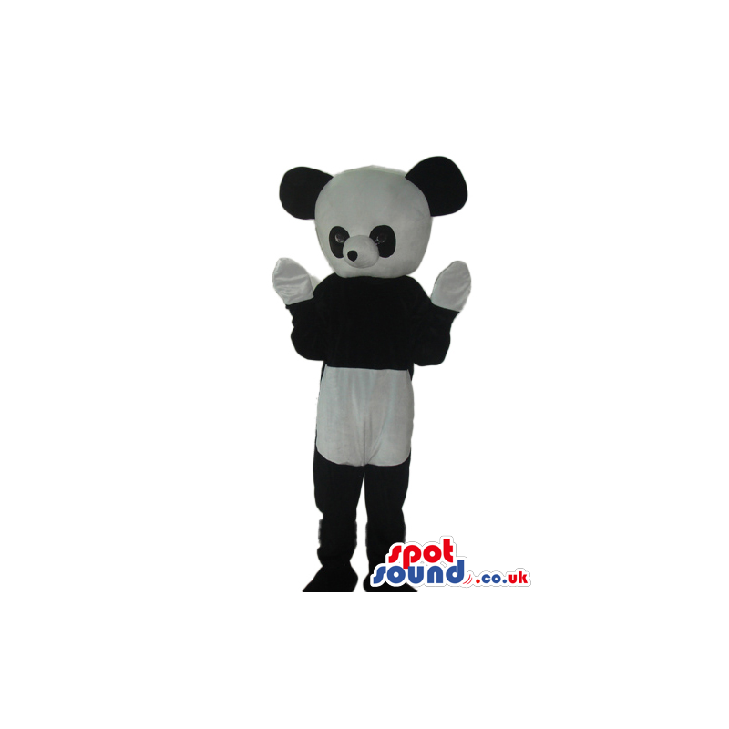 Cute Panda Bear Plush Mascot With Big Round Head And White Paws