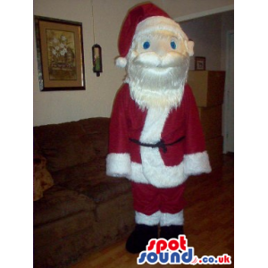 Santa Claus Human Plush Mascot With Small Blue Eyes - Custom